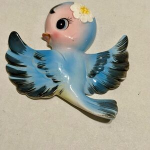 Vintage Lefton Bluebird Wall Packet/Plague 6 inch 
Excellent Condition